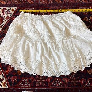 Elegant White Eyelet Skirt